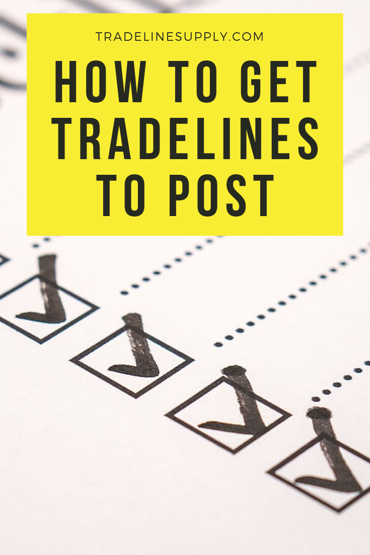 How to Get Tradelines to Post - Pinterest graphic