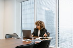 Worker in business office